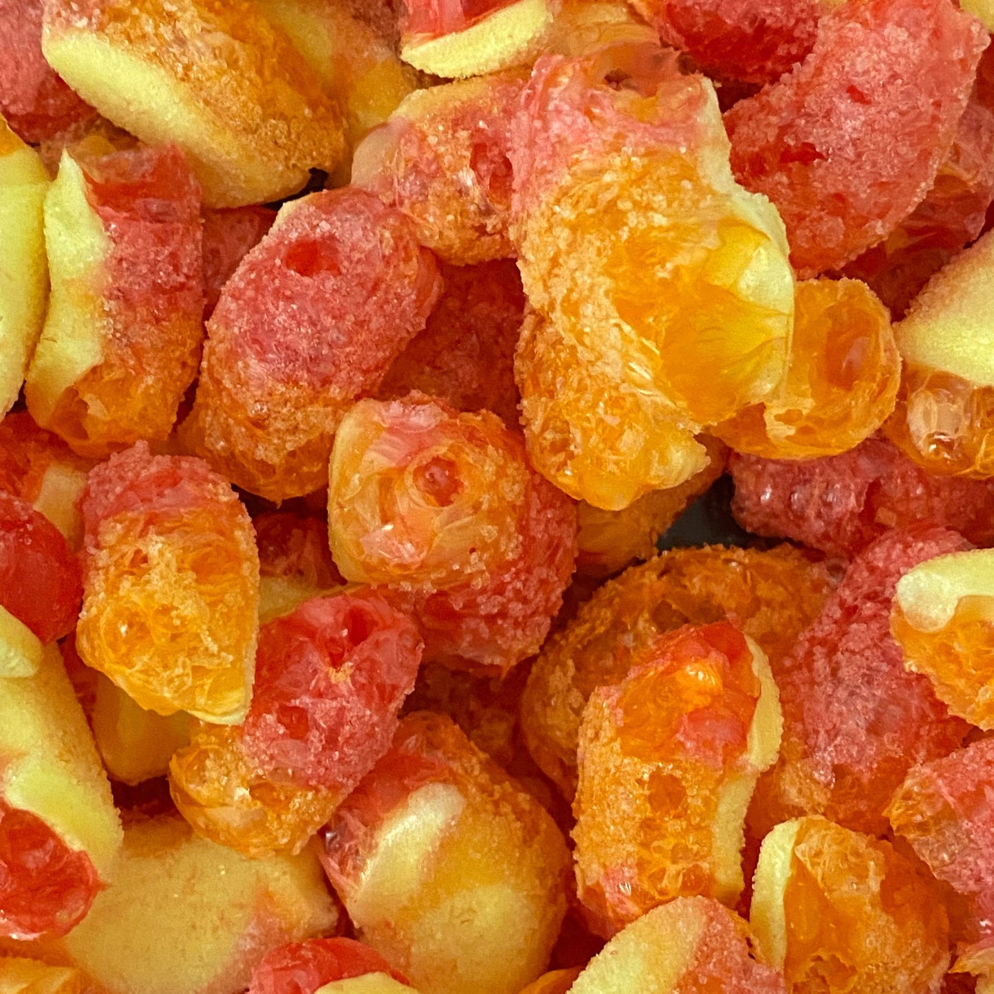 Freeze-Dried Peach Bites - a fluffy, crunchy, peachy treat!