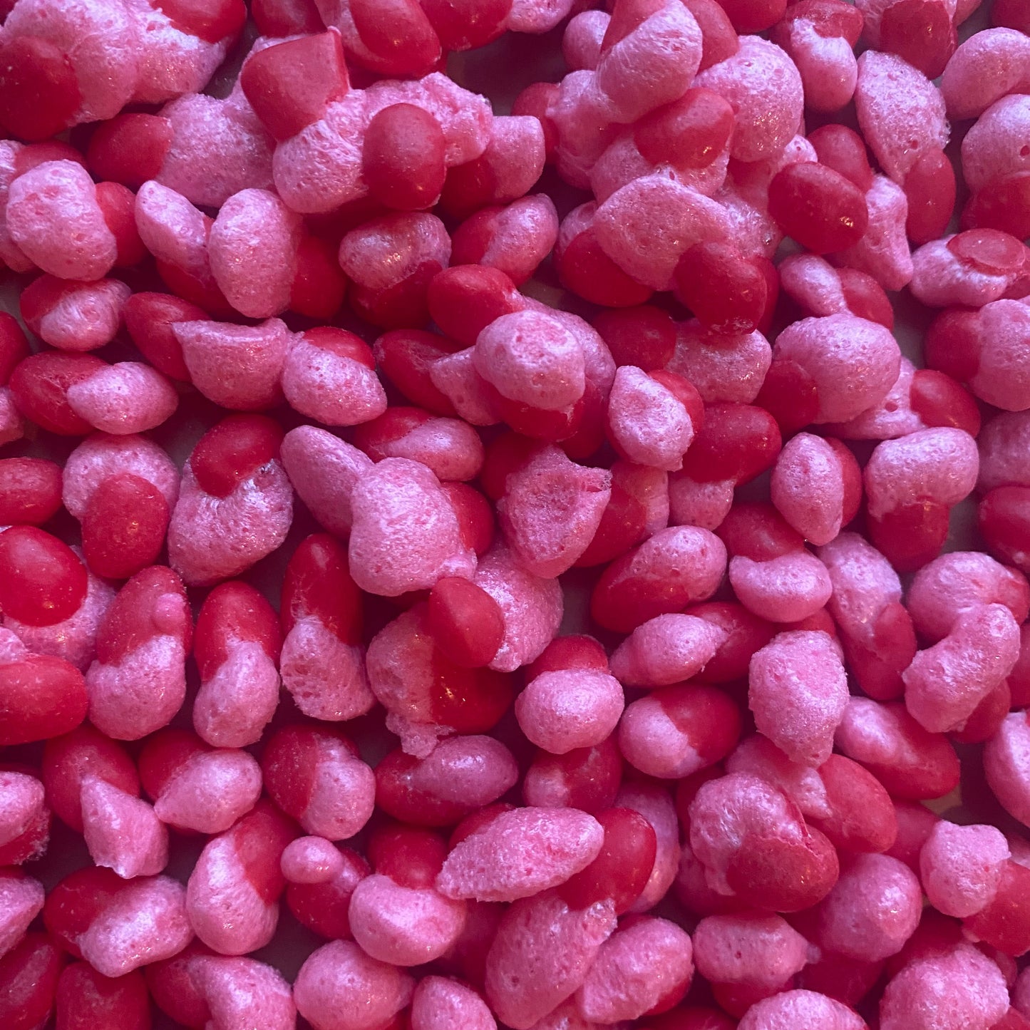 Freeze-dried cinnamon candies.